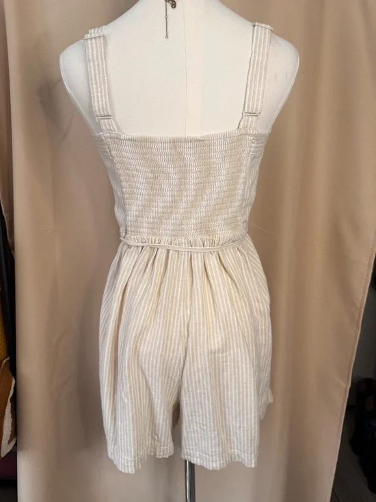 Old Navy Cream Stripe Romper - Picture 2 of 8